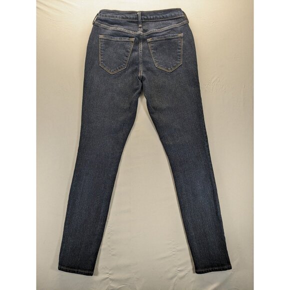 Old Navy Curvy Profile Mid Rise Dark Blue Denim Skinny Jeans Womens 2 Stretch - Picture 2 of 6